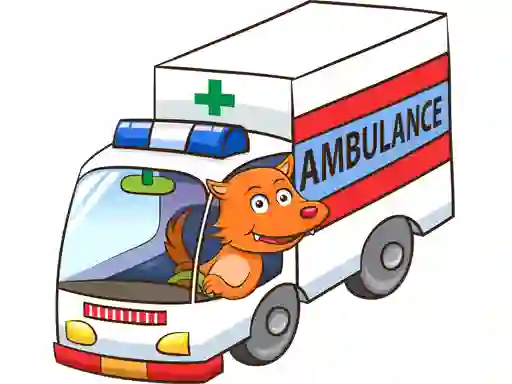 Žaidimas Cartoon Ambulance Puzzle internete