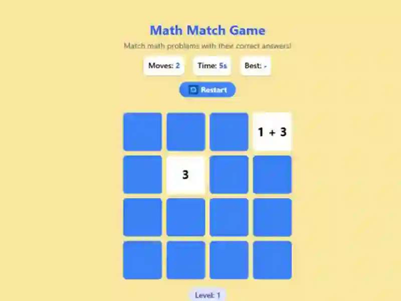 Žaidimas Math Match Game internete