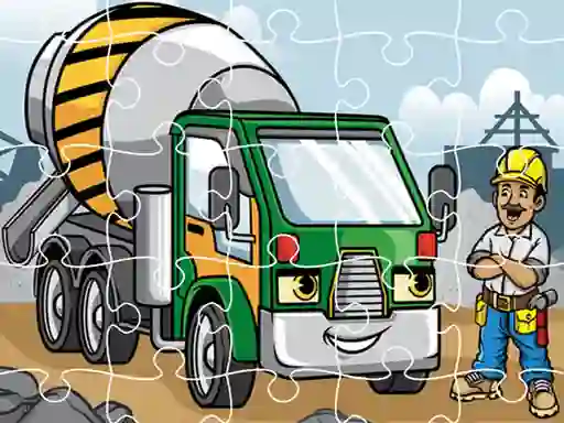 Žaidimas Construction Trucks Jigsaw internete