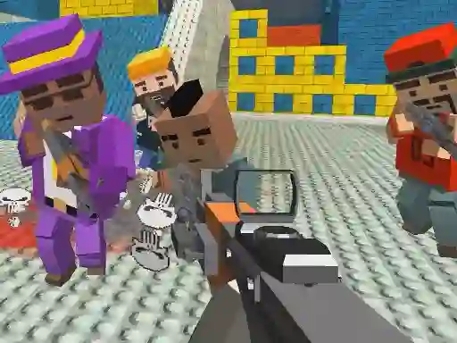 Žaidimas GunGame shooting warfare: blocky gangster internete