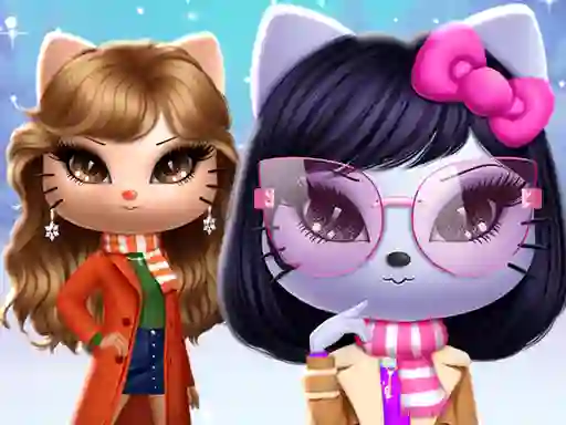 Žaidimas Kitty Squad Winter Dress Up internete