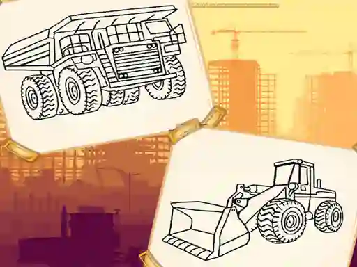 Žaidimas Construction Trucks Coloring internete