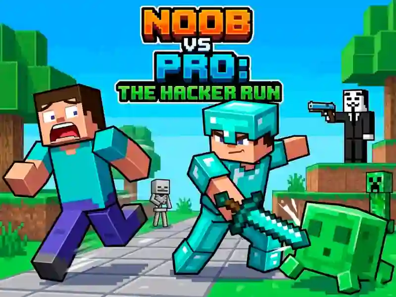 Žaidimas Noob vs Pro Help Hacker danger Hacker internete