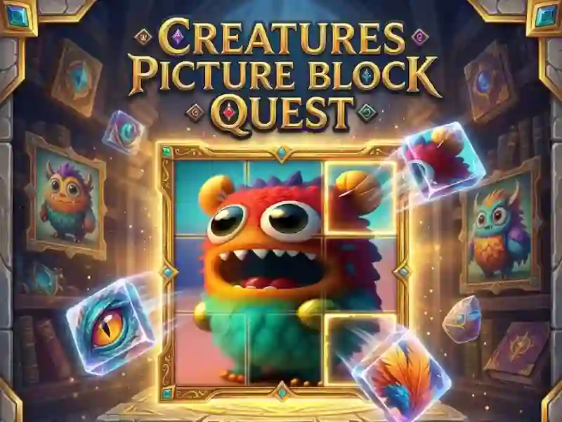 Žaidimas Creatures Picture Block Quest internete