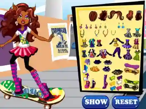 Žaidimas Clawdeen skates internete