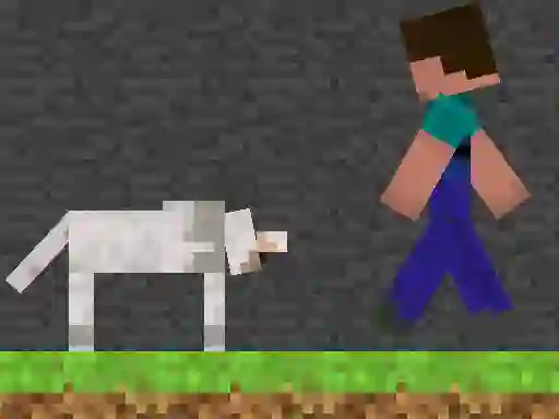 Žaidimas Steve and Wolf internete
