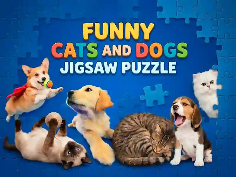 Žaidimas Funny Cats And Dogs Jigsaw Puzzle internete