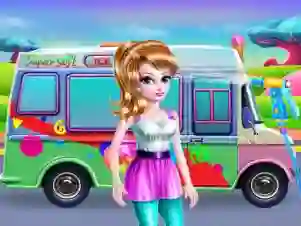 Žaidimas Girly Ice Cream Truck Car Wash internete