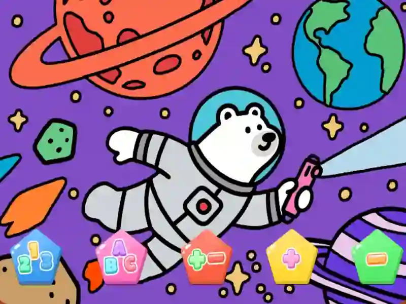 Žaidimas Color By Code Space Bear internete