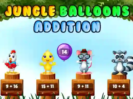 Žaidimas Jungle Balloons Addition internete