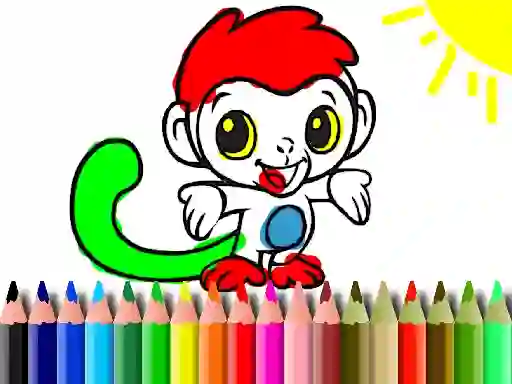 Žaidimas Back To School: Monkey Coloring internete