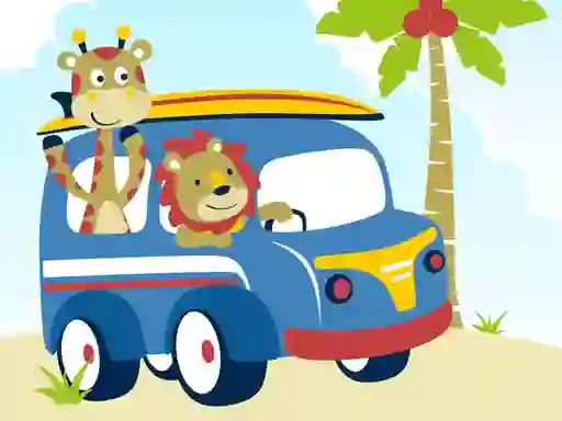 Žaidimas Cute animals with cars difference internete