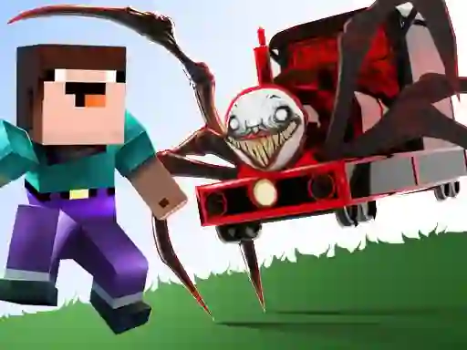 Žaidimas Noob vs Spider Train internete