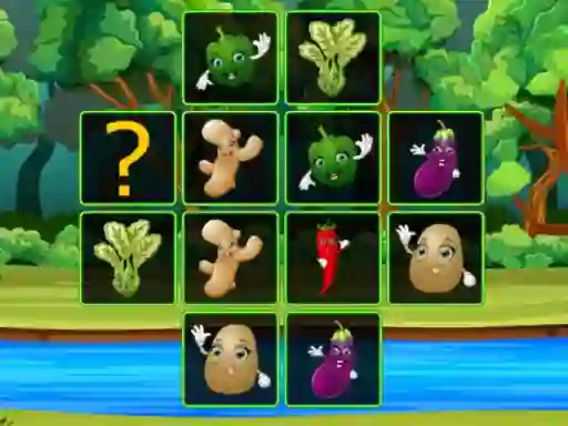 Žaidimas Vegetable Cards Match internete