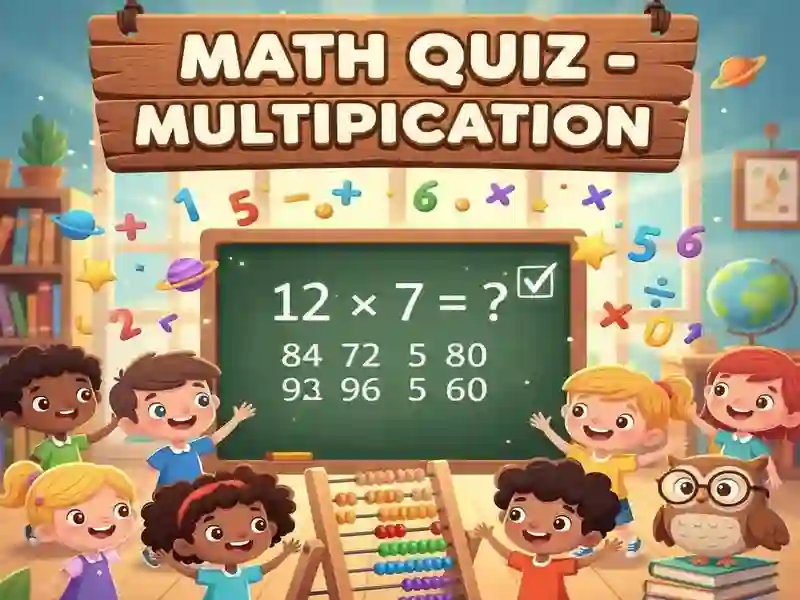 Žaidimas Math Quiz - Multiplication internete