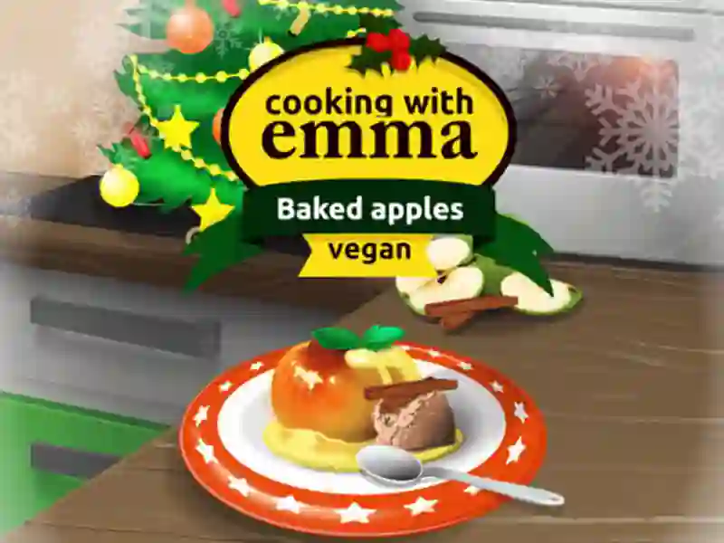 Žaidimas Cooking with Emma Baked Apples vegan internete