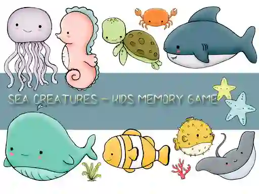 Žaidimas Kids Memory Sea Creatures internete