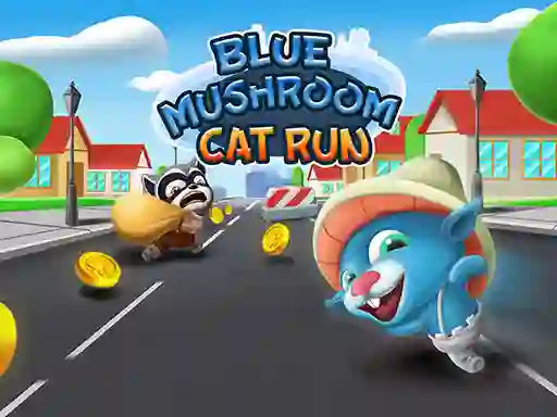 Žaidimas Blue Mushroom Cat Run internete