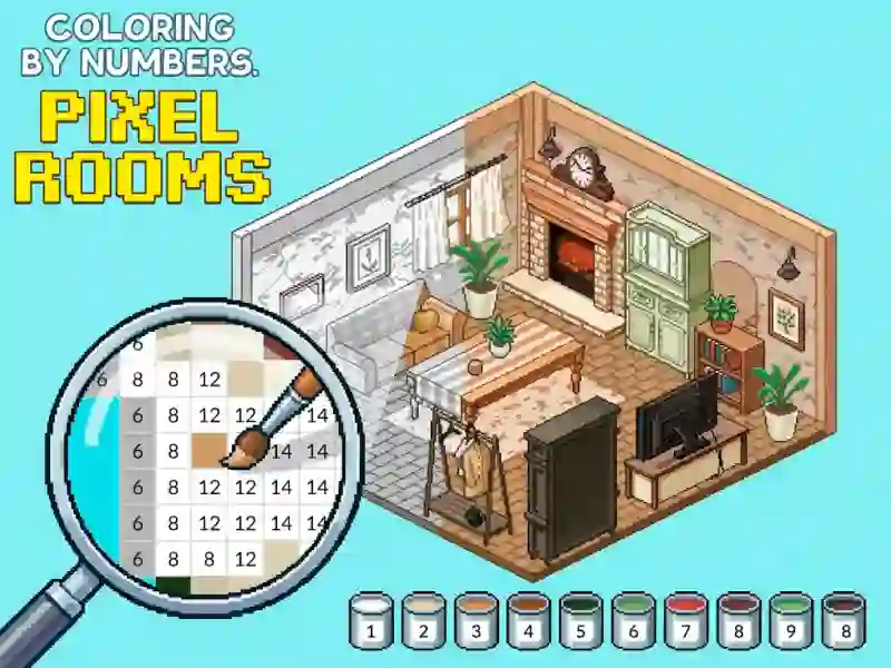 Žaidimas Coloring by Numbers Pixel Rooms internete