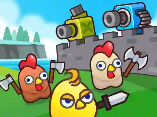 Žaidimas Merge Cannon: Chicken Defense internete