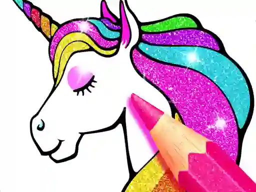 Žaidimas Unicorn Coloring Book Glitter internete