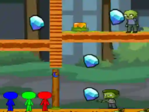 Žaidimas StickMan Bros Vs Zombies internete