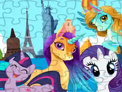 Žaidimas Unicorns Travel The World Puzzle internete