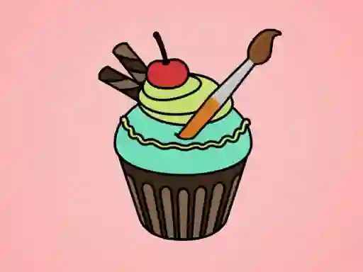 Žaidimas Yummy Cupcake Coloring internete