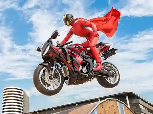 Žaidimas Real Motorbike Super Hero Stunt 3D internete