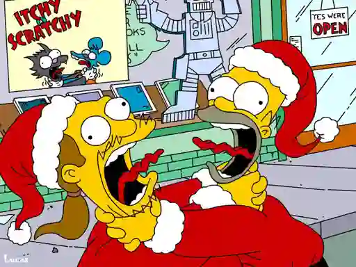 Žaidimas Simpsons Christmas Jigsaw Puzzle internete