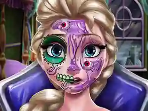 Žaidimas Elsa Scary Halloween Makeup internete