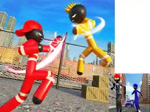 Žaidimas Stickman Police vs Gangsters Street Fight internete