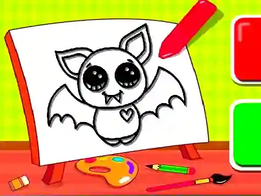 Žaidimas Easy Kids Coloring Bat internete