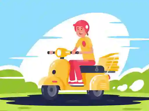 Žaidimas City Scooter Rides Jigsaw internete