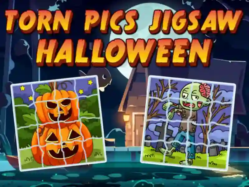 Žaidimas Torn Pics Jigsaw Halloween internete