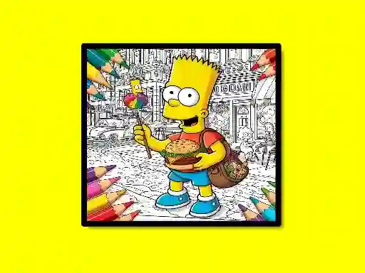 Žaidimas Back To School Simpsons Coloring Book internete
