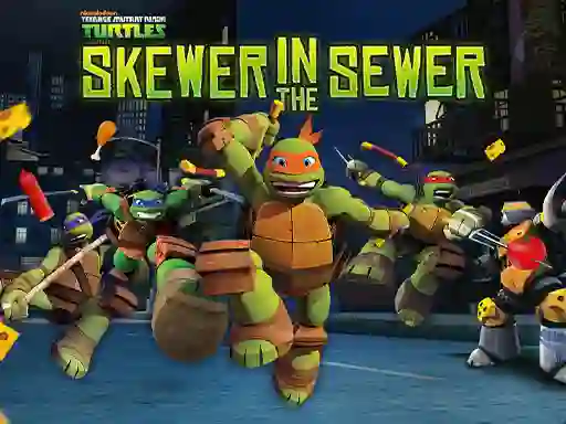 Žaidimas Teenage Mutant Ninja Turtles: Skewer in the Sewer internete