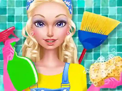 Žaidimas Fashion Doll House Cleaning internete
