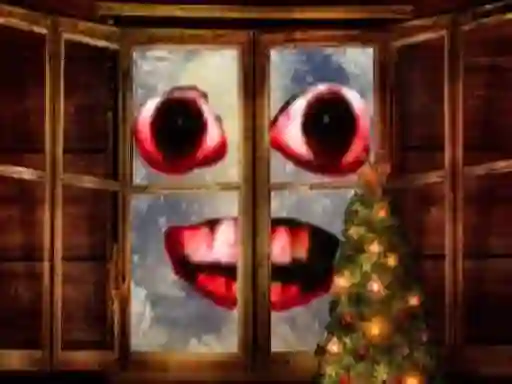 Žaidimas New Year: Santa Claus outside the window internete