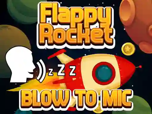 Žaidimas Flappy Rocket Playing with Blowing to Mic internete