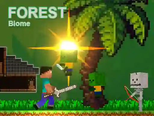 Žaidimas Noob vs Zombies - Forest biome internete