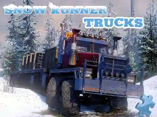 Žaidimas Snow Runner Trucks Jigsaw internete