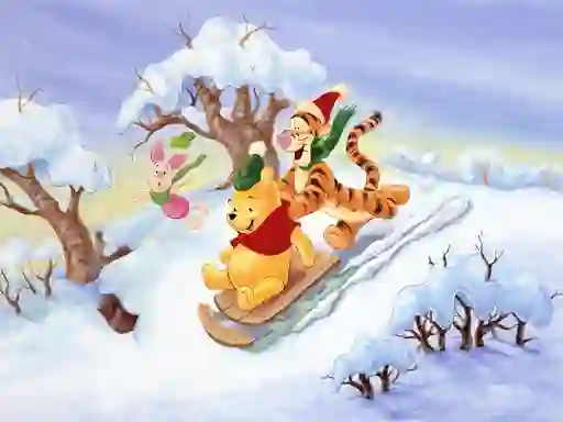 Žaidimas Winnie the Pooh Christmas Jigsaw Puzzle 2 internete