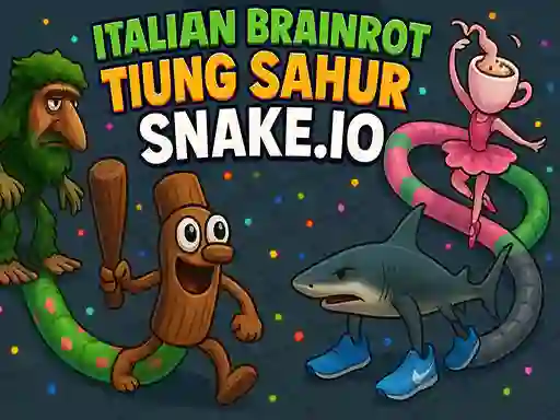 Žaidimas Italian Brainrot Tung Sahur Snake.io internete