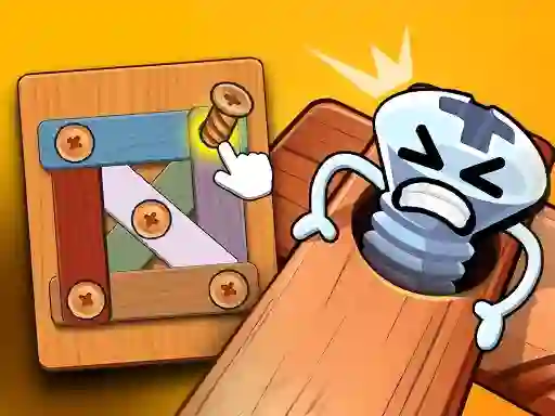 Žaidimas Wood Bolts Nuts Screw Pin Puzzle internete