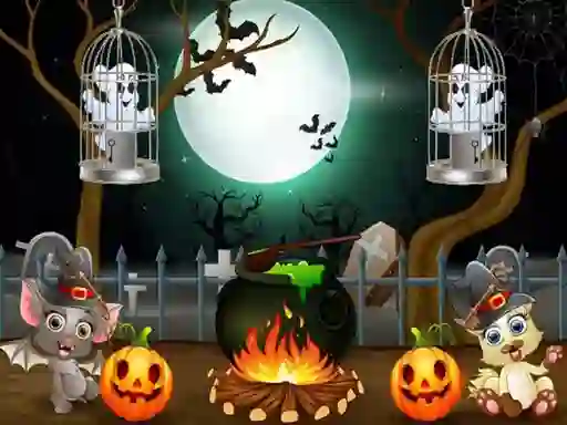 Žaidimas Halloween Twin Ghosts Rescue internete