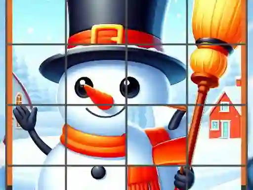 Žaidimas Happy Snowman Puzzle internete