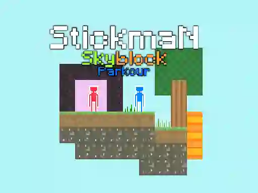 Žaidimas Stickman Skyblock Parkour internete