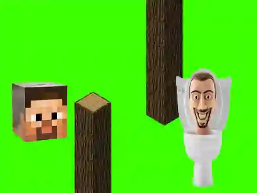 Žaidimas Spinning Skibidi Toilet Flappy Minecraft internete