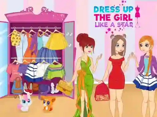 Žaidimas Dress Up The Girl Like A Star internete